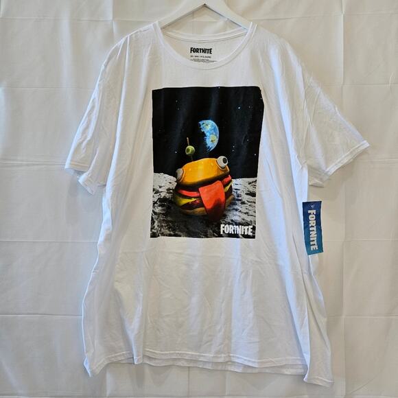 Fortnite Men's Graphic Gamer Durrr Burger Short Sleeve White Shirt 3X - Picture 1 of 6